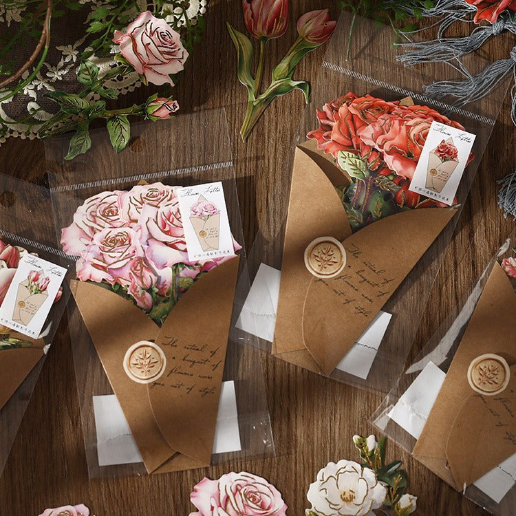 Flowers Letter Bronzing bouquet Sticker