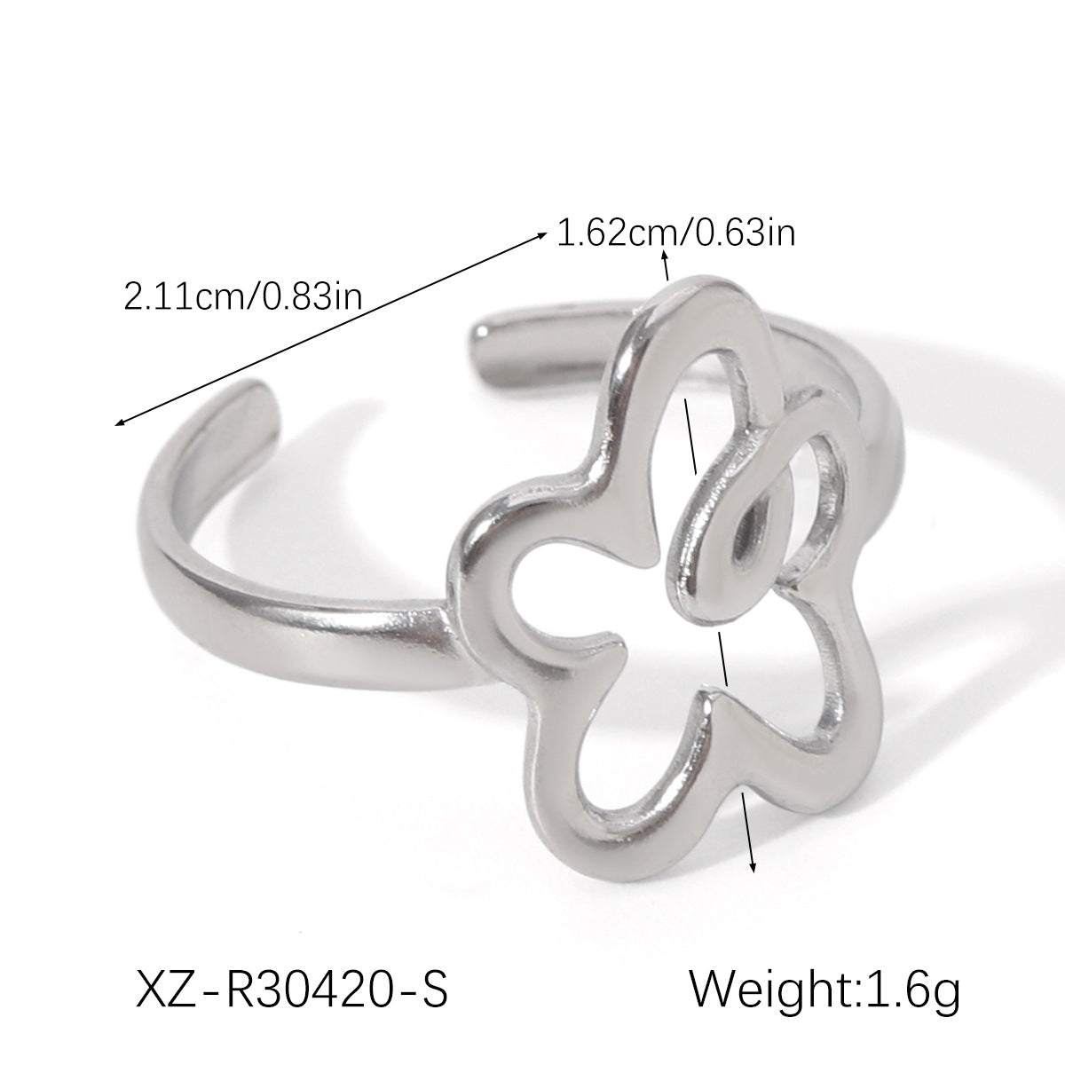 Flowers Stainless Steel Ring
