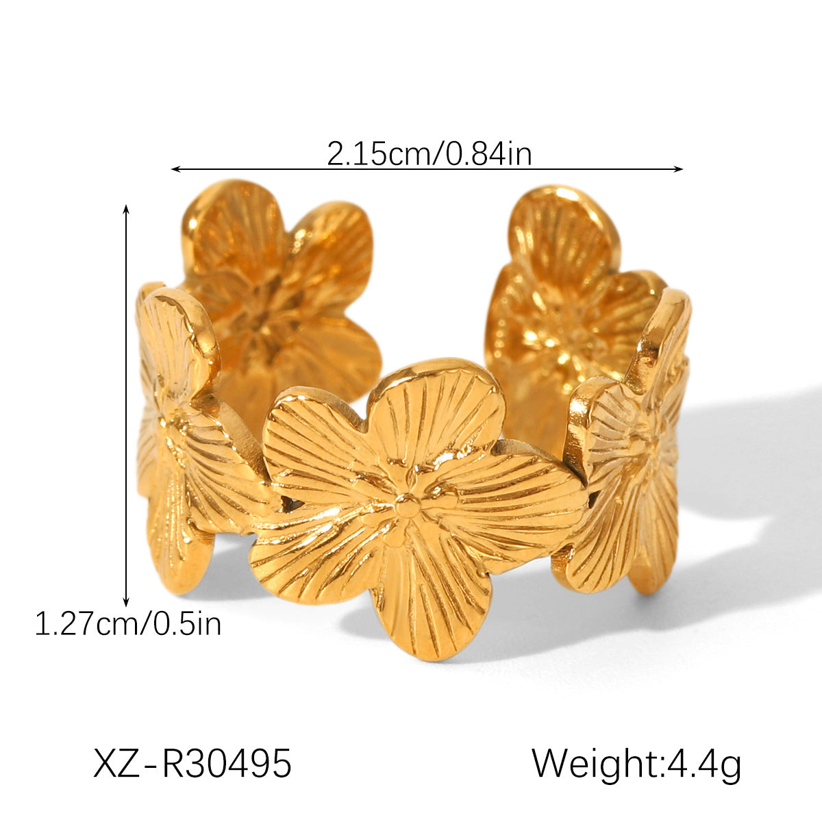 Flowers Stainless Steel Ring