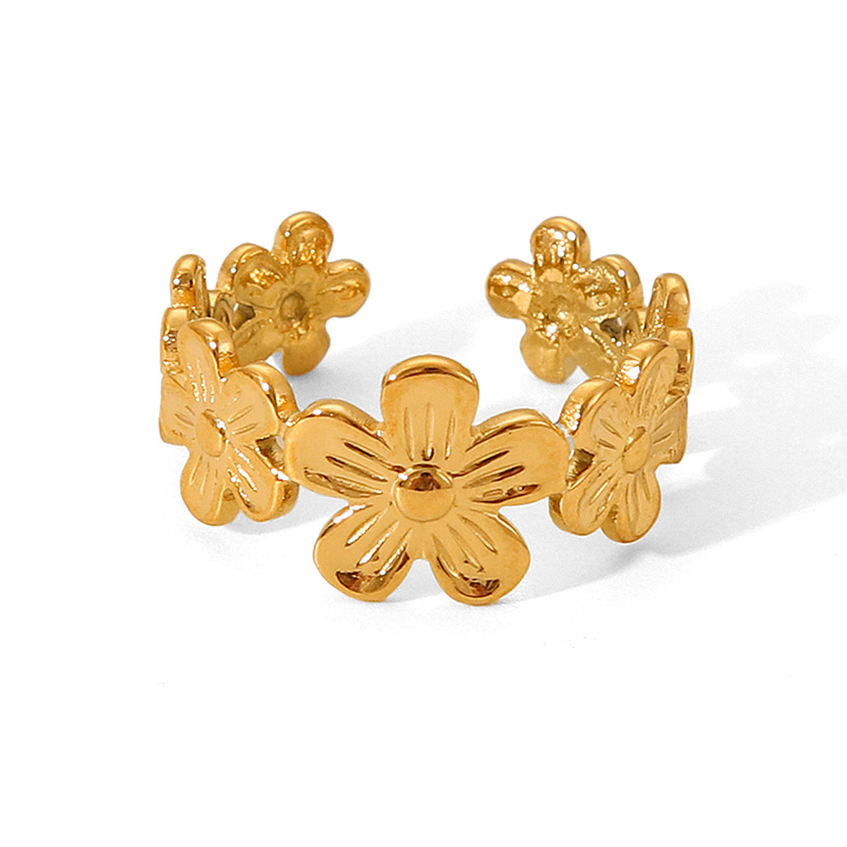 Flowers Stainless Steel Ring