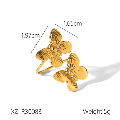 Flowers Stainless Steel Ring