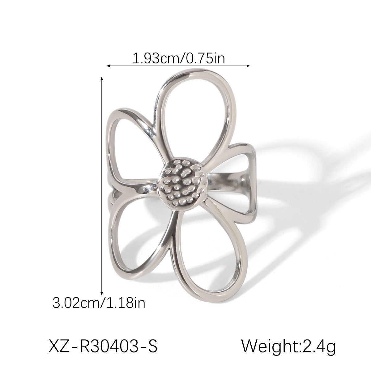 Flowers Stainless Steel Ring