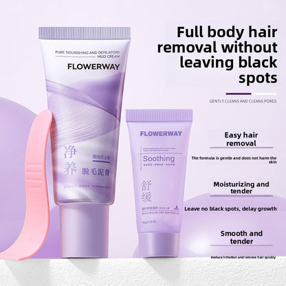 Flowerway Purifying Hair Removal Mud Cream with Soothing Gel