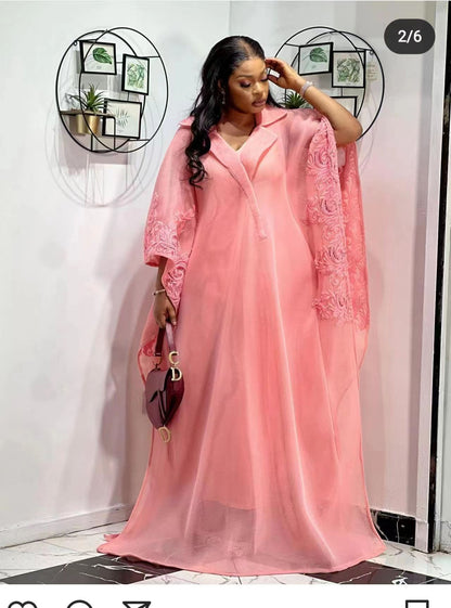 Flowy Embroidered Long Dress