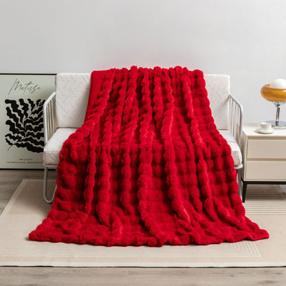 Fluffy Rabbit Fur Blanket