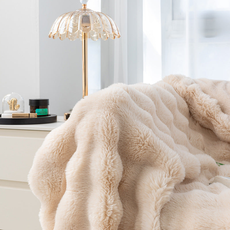 Fluffy Rabbit Fur Blanket