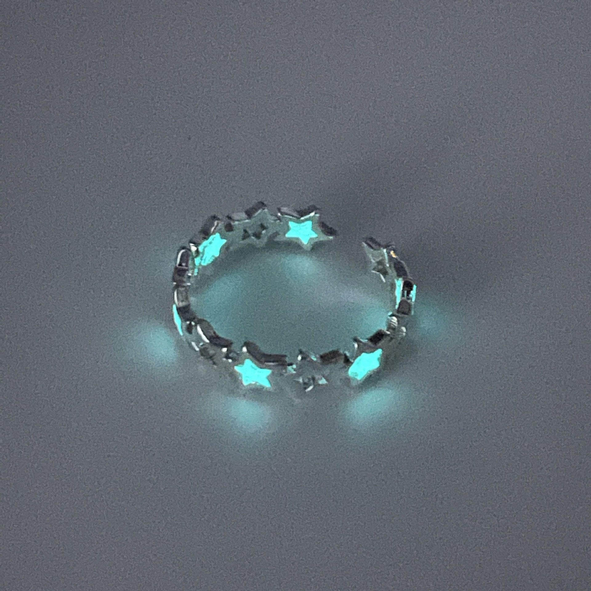 Fluorescent Hollow Star Adjustable Ring