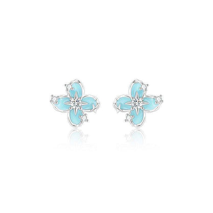 Fluorescent Starburst Four-Leaf Clover Necklace