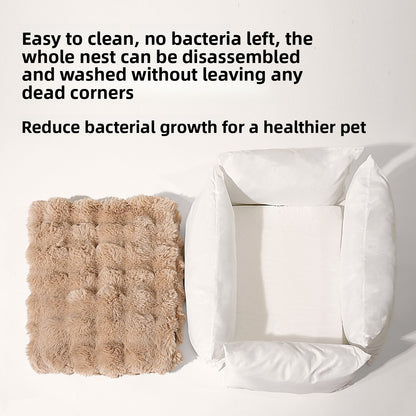 Foam plush cat bed
