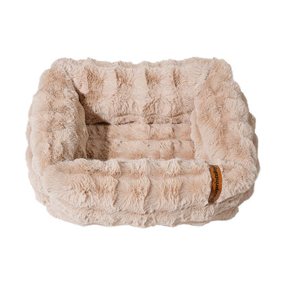 Foam plush cat bed