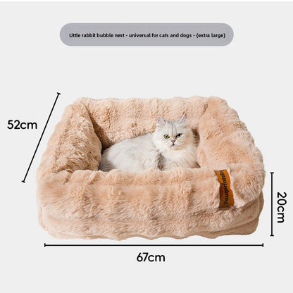 Foam plush cat bed