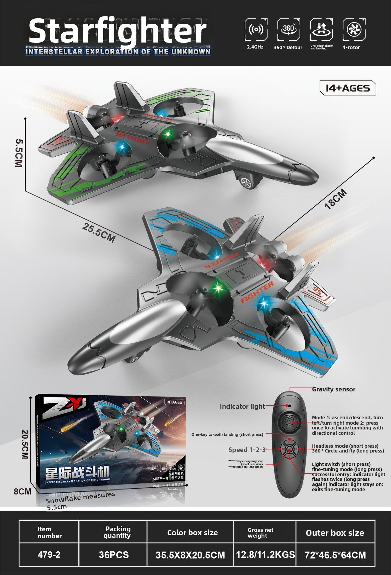 Foam Remote Control Drone with Stunt Flight