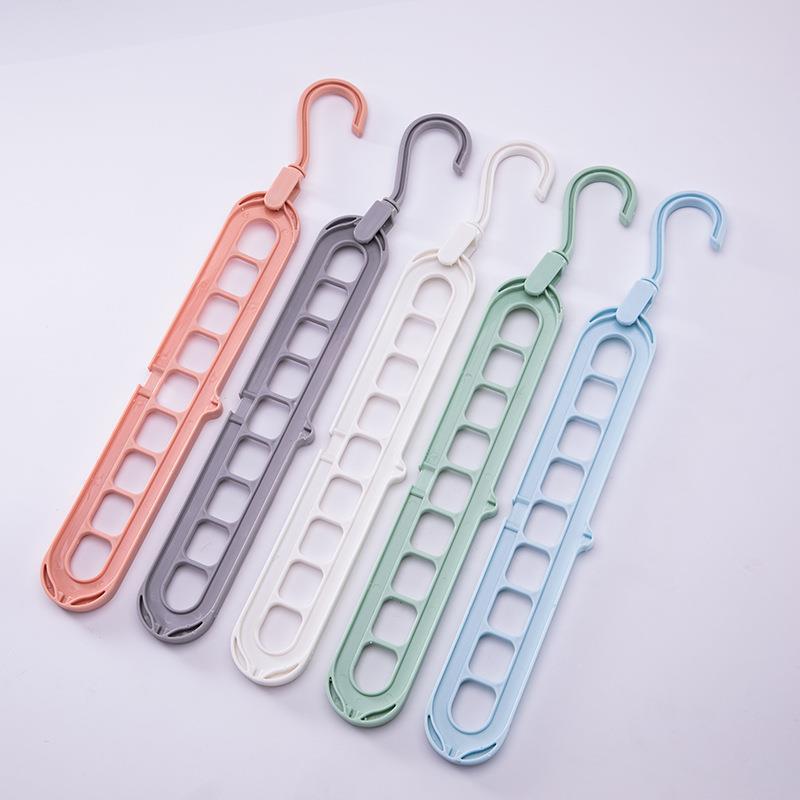 Foldable 9-Hole Plastic Clothing Hanger