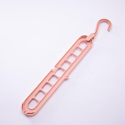 Foldable 9-Hole Plastic Clothing Hanger