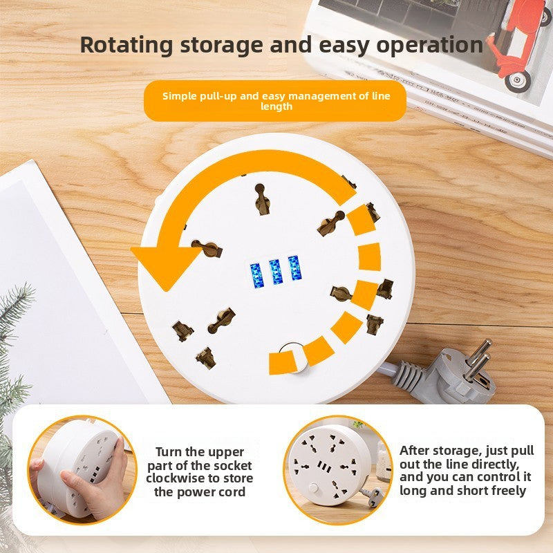 Foldable and extendable power strip for extension cords