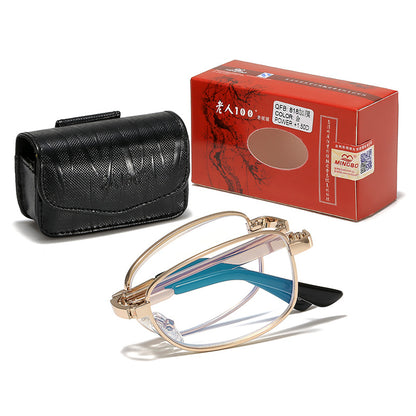 Foldable Anti-Blue Light Reading Glasses with Metal Frame