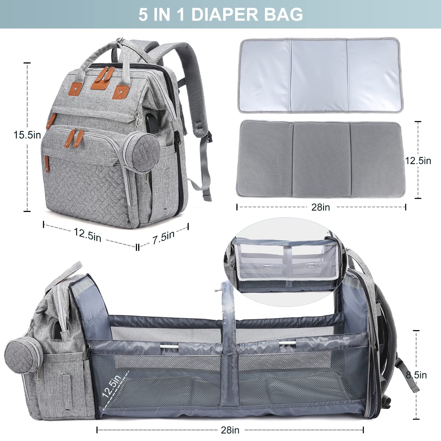 Foldable Anti Mosquito Mommy Baby Backpack