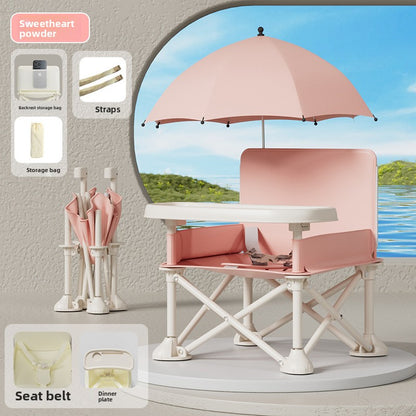 Foldable Baby Dining Chair Portable Outdoor Picnic Chair with Backrest