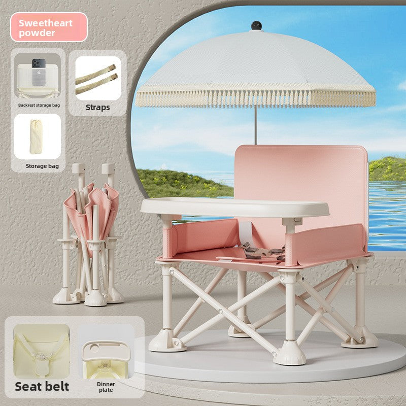 Foldable Baby Dining Chair Portable Outdoor Picnic Chair with Backrest