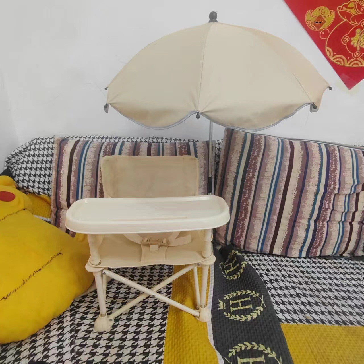 Foldable Baby Dining Chair Portable Outdoor Picnic Chair with Backrest