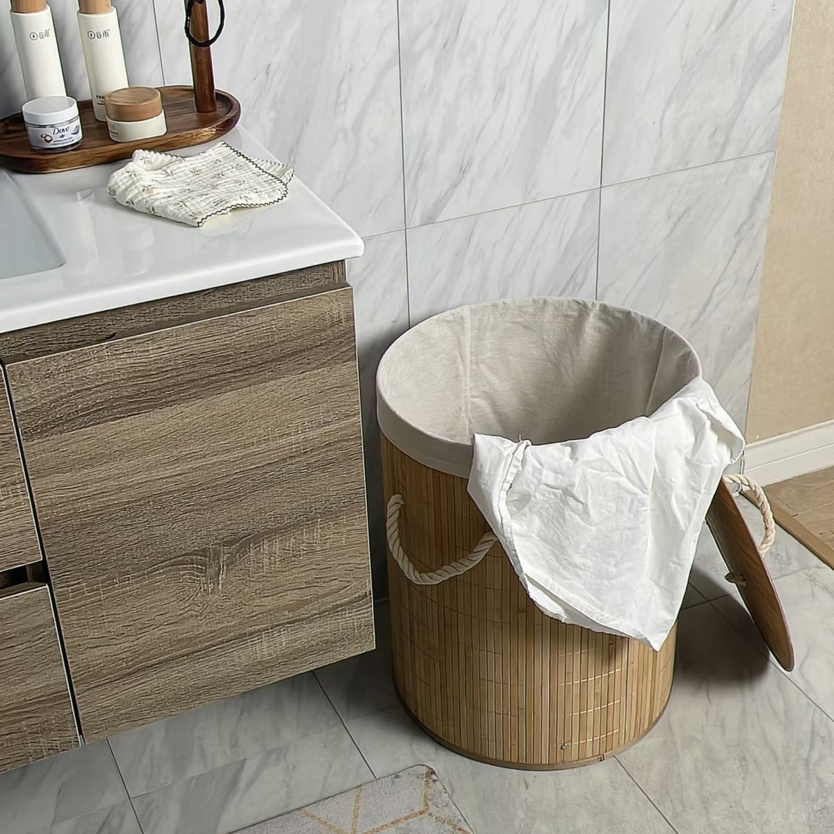 Foldable Bamboo Laundry Hamper