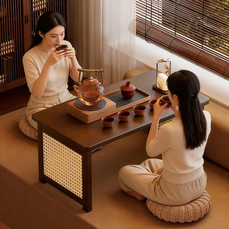 Foldable Bamboo Small Table for Windowsill Bed Study Coffee Table