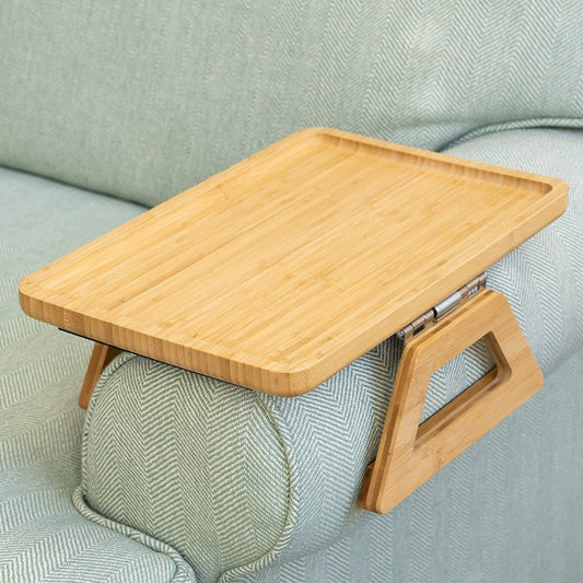Foldable Bamboo Sofa Tray Square Serving Plate