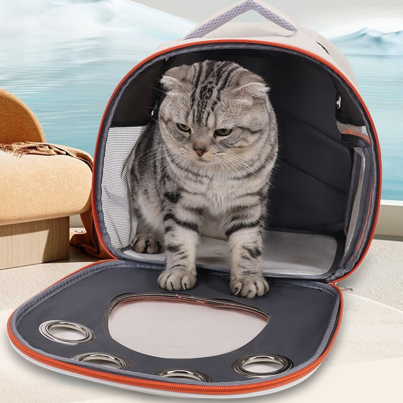 Foldable breathable cat carrier