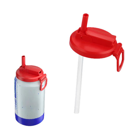 Foldable Can Lid with Built-in Straw for Spgle