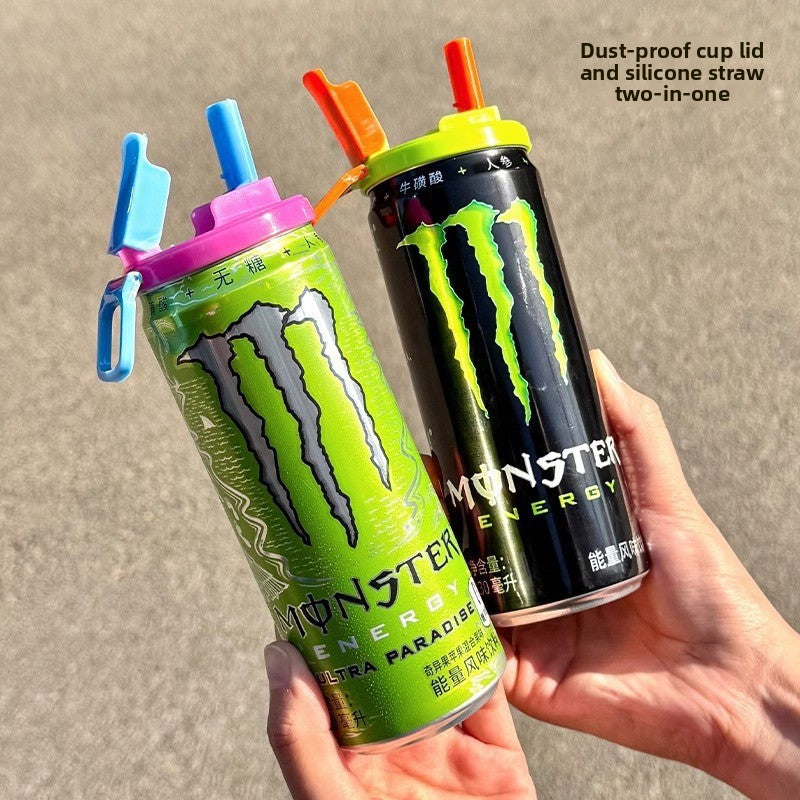 Foldable Can Lid with Built-in Straw for Spgle