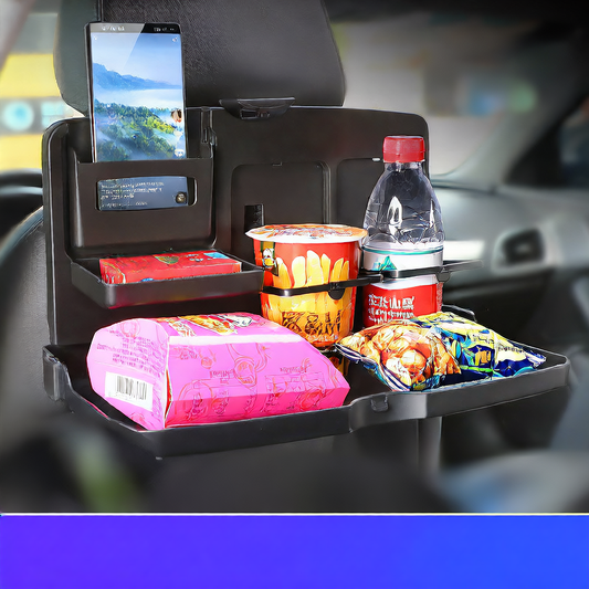 Foldable Car Headrest Table for Rear Seat Dining and Office Use