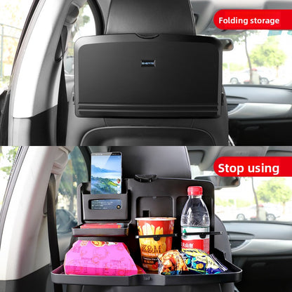 Foldable Car Headrest Table for Rear Seat Dining and Office Use