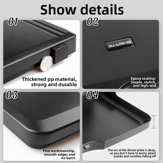 Foldable Car Headrest Table for Rear Seat Dining and Office Use
