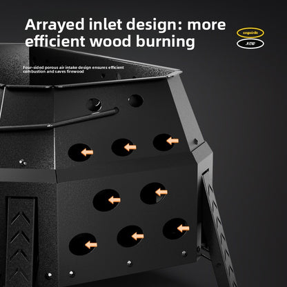Foldable Carbon Steel Outdoor Fire Table Grill