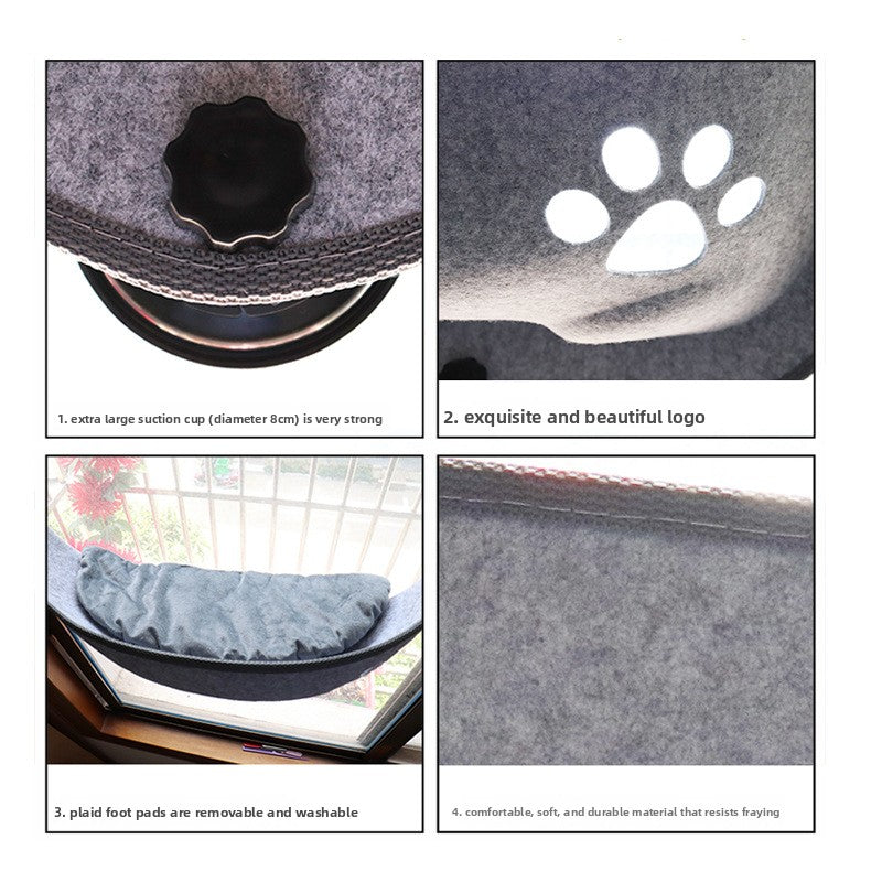 Foldable Cat Window Hammock with Suction Cups
