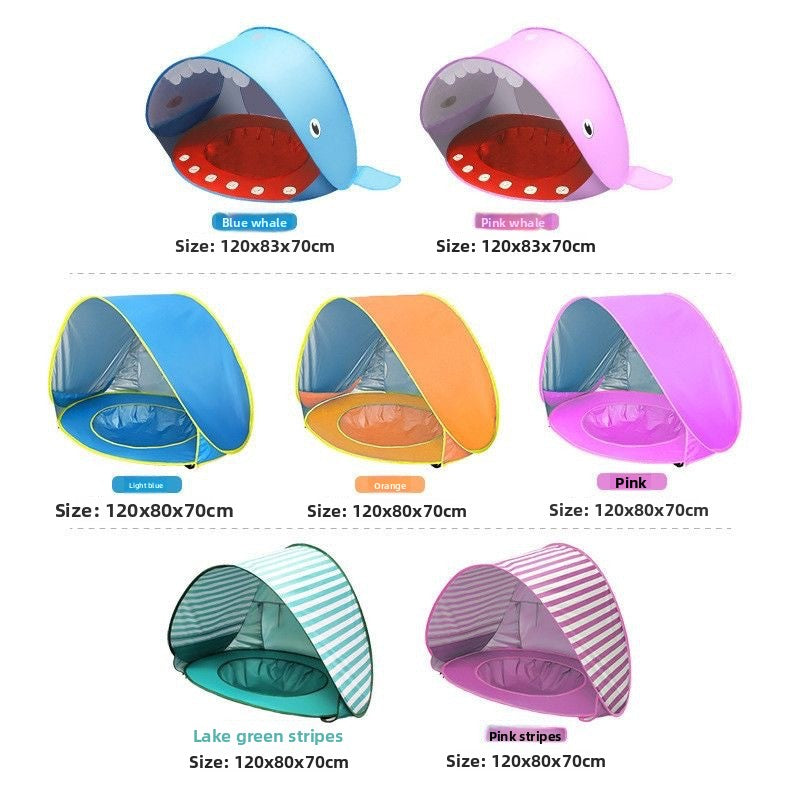 Foldable Children Sunshade Beach Tent with Pool
