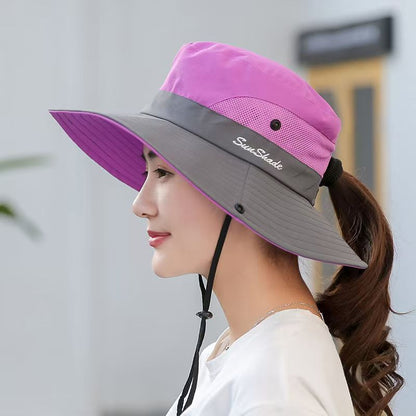Foldable Color Block Sun Hat