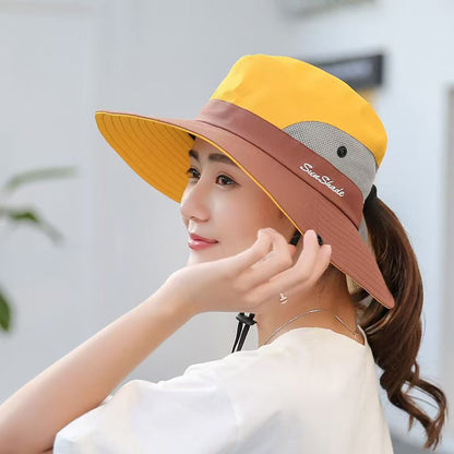 Foldable Color Block Sun Hat