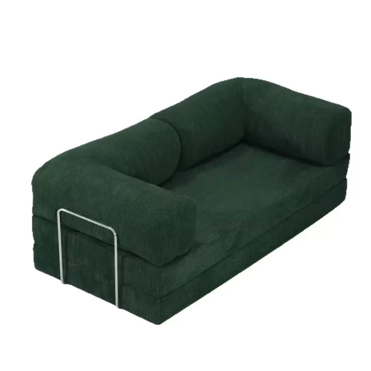 Foldable Corduroy Sofa Bed with Modular Design