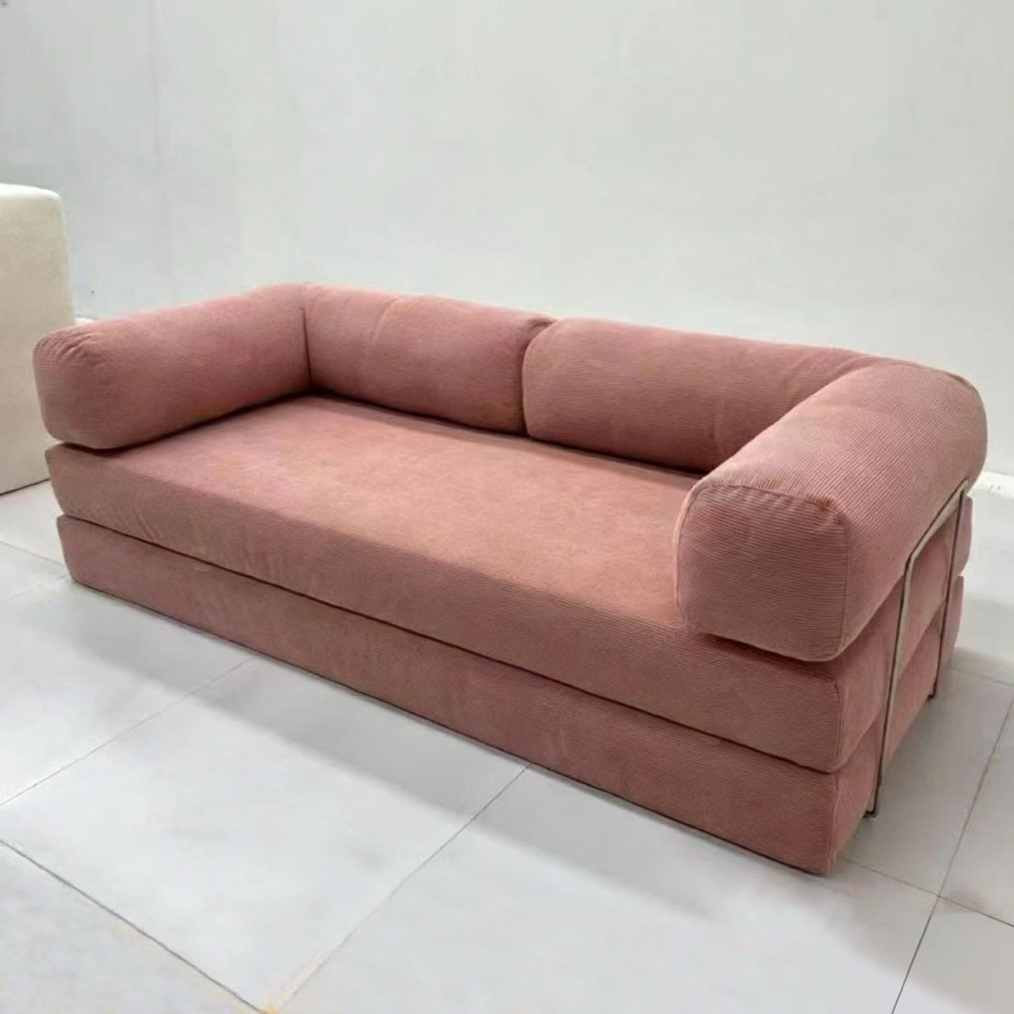 Foldable Corduroy Sofa Bed with Modular Design