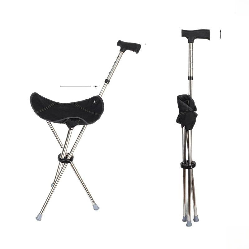 Foldable Crutch Stool with Seat