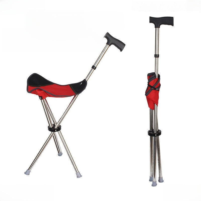 Foldable Crutch Stool with Seat