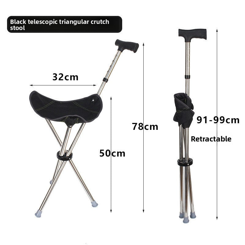 Foldable Crutch Stool with Seat