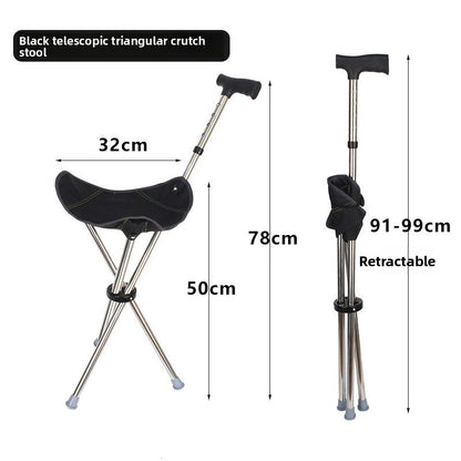 Foldable Crutch Stool with Seat