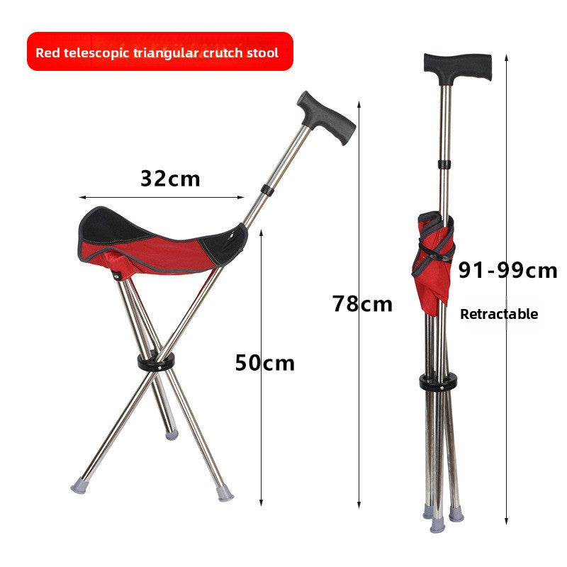Foldable Crutch Stool with Seat