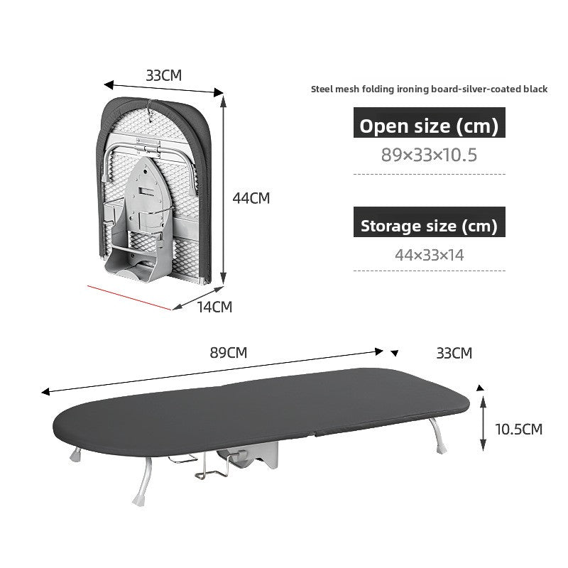 Foldable Desktop Ironing Board with Storage Rack