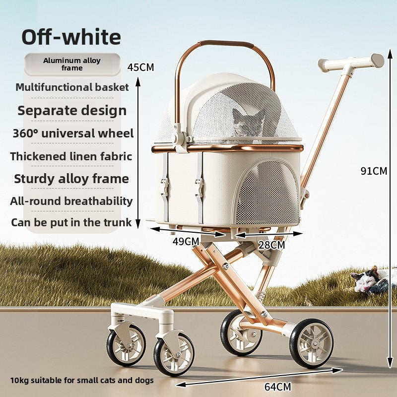 Foldable Detachable Pet Stroller