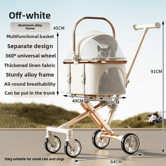 Foldable Detachable Pet Stroller