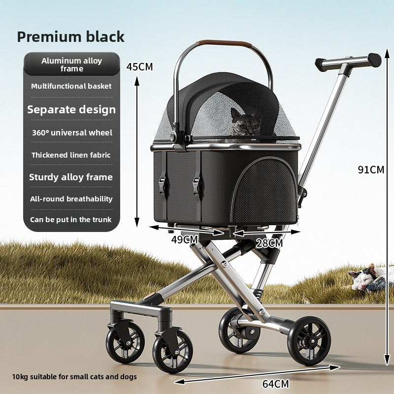 Foldable Detachable Pet Stroller