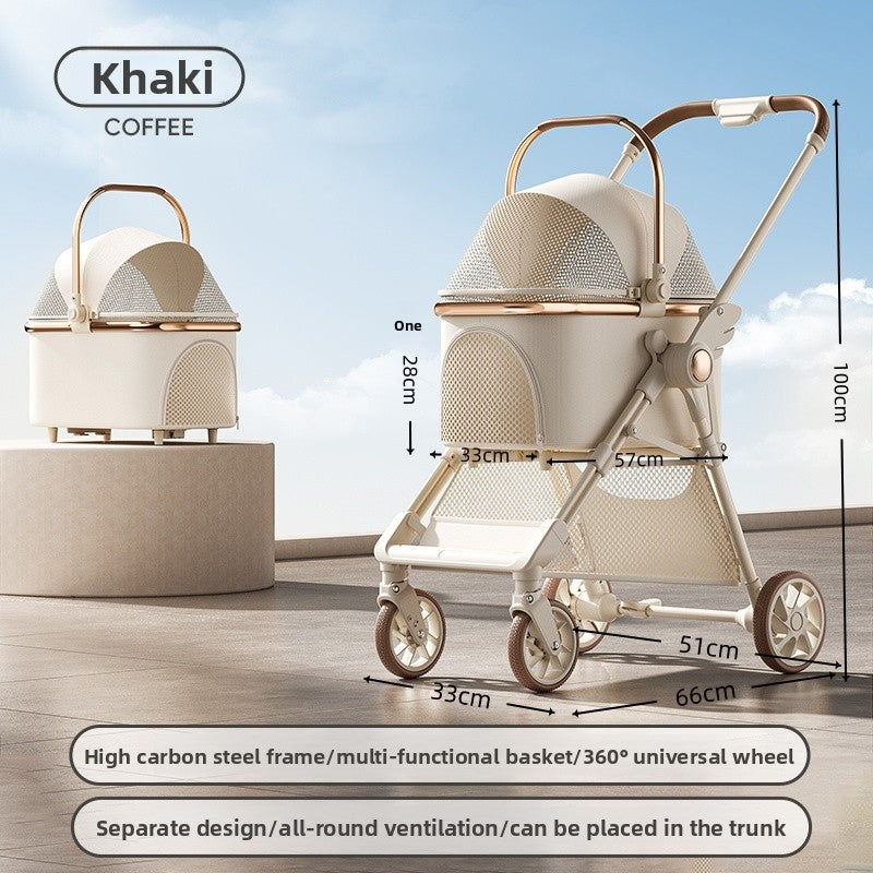 Foldable Detachable Pet Stroller